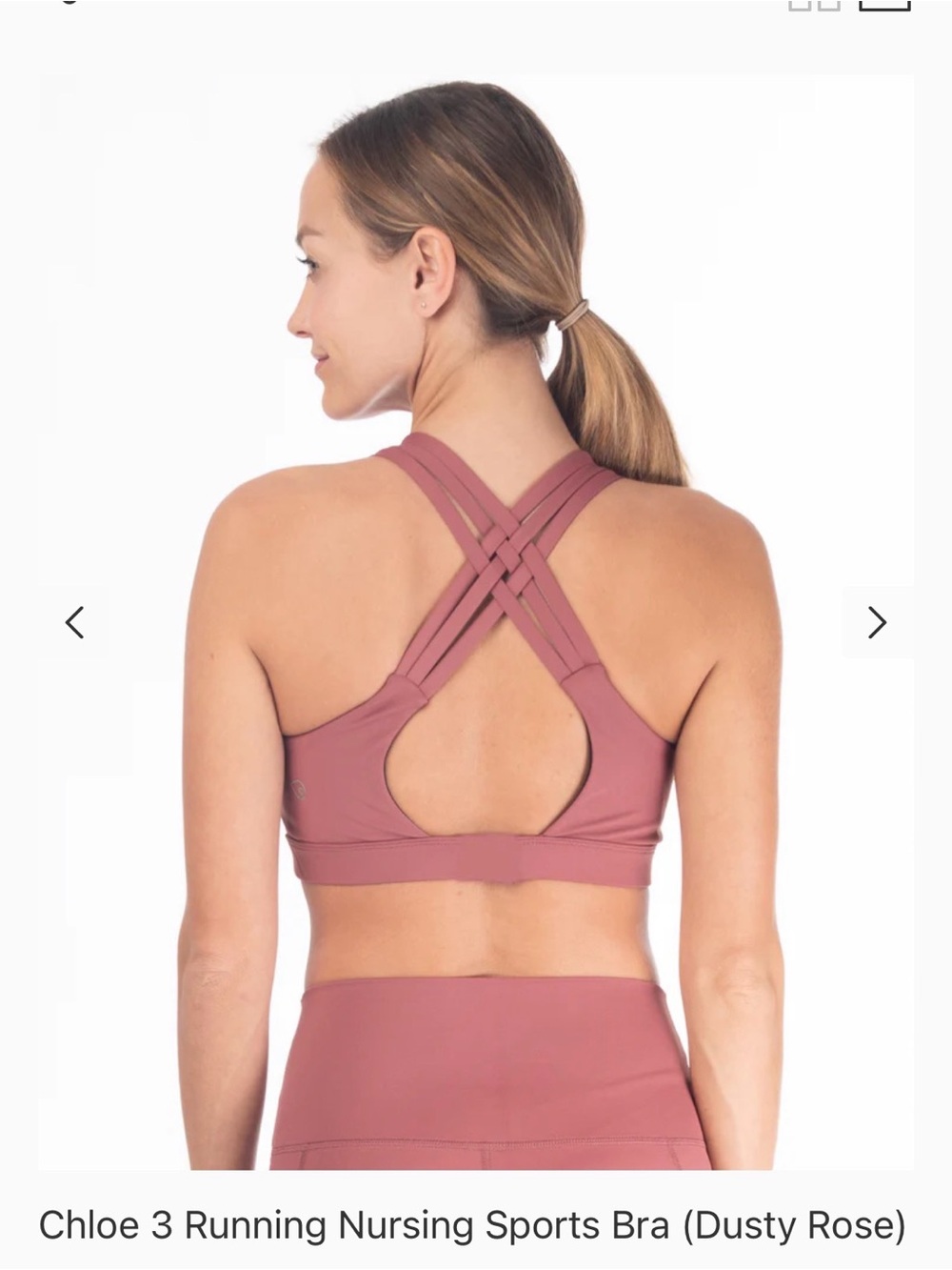 Sweat & Milk Chloe 3 Running Nursing Sports Bra - Dusty Rose Size L